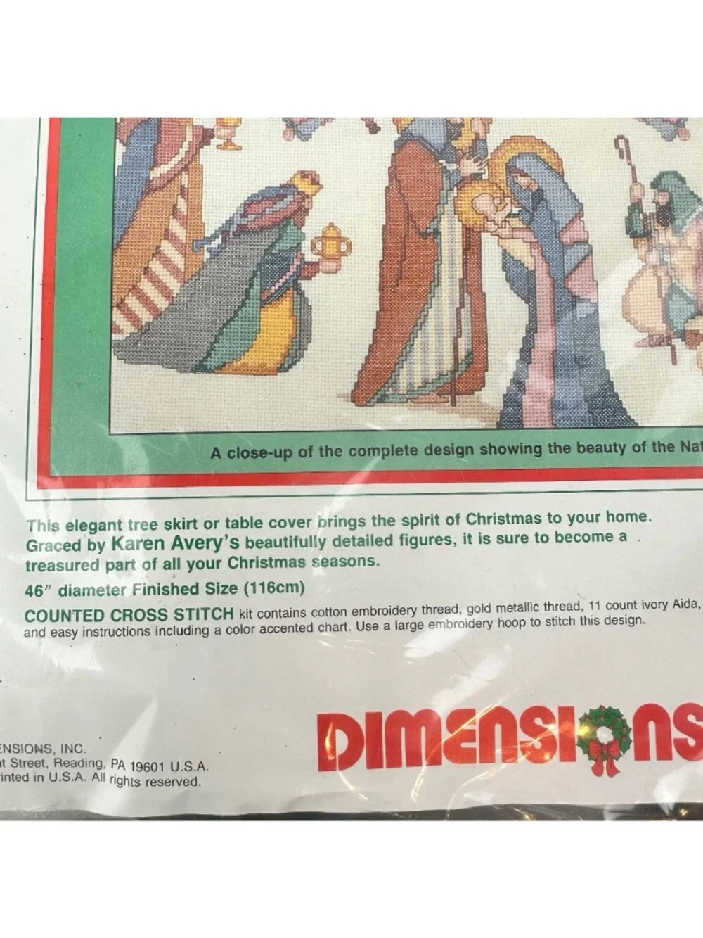 Dimensions Blessed Nativity Tree Skirt Counted Cross Stitch Kit 8379